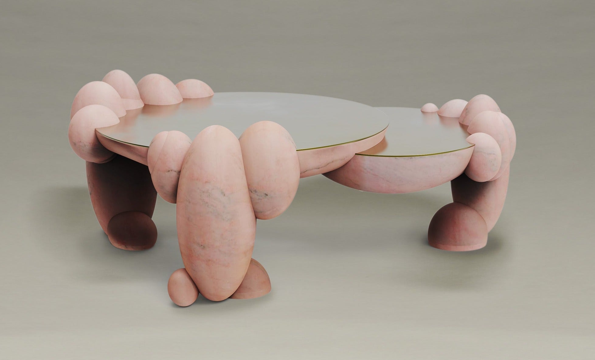 SYNCHRONICITY COFFEE TABLE <br>PINK MARBLE