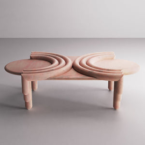 KIPFERL MARBLE COFFEE TABLE <br>ROSA PORTUGALO