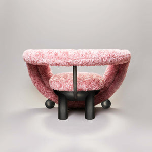 KISSING ARMCHAIR<br>FURRY ROSE