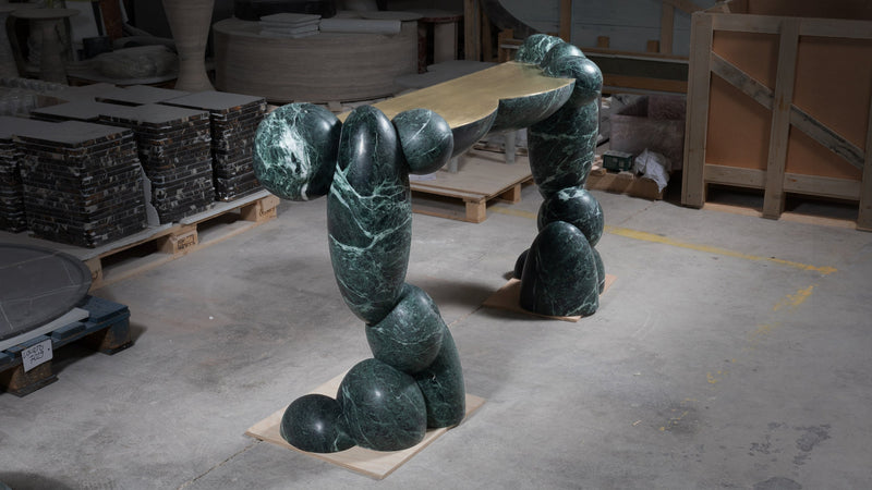 Utopia Console by Lara Bohinc at Thema x Baranzate Ateliers, Milan Design Week 2024, marble, Bohinc Studio