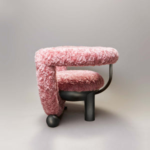 KISSING ARMCHAIR<br>FURRY ROSE